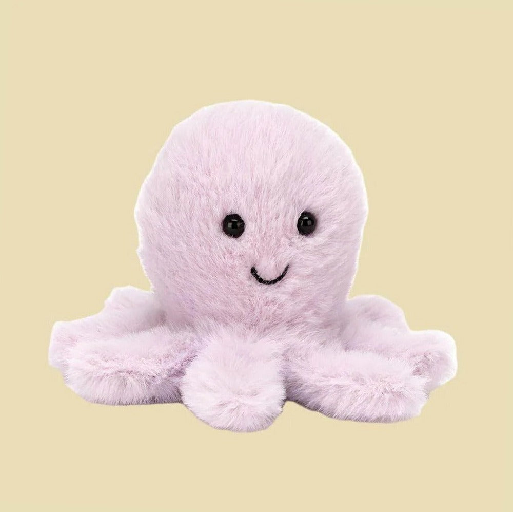 Fluffy Octopus Bag Charm — front view