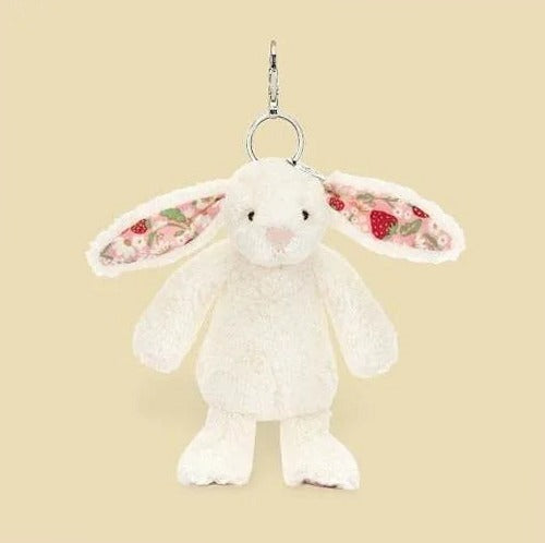 Blossom Cream Bunny 'Berry' Bag Charm — front view
