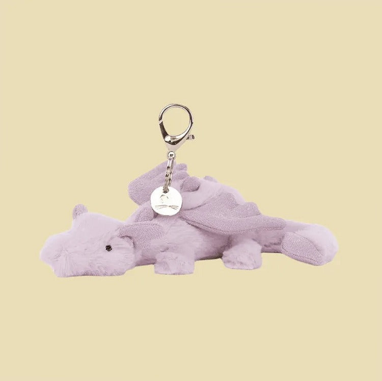 Lavender Dragon Bag Charm — front view