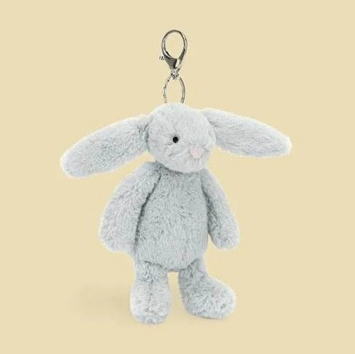 Bashful Silver Bunny Bag Charm — front view