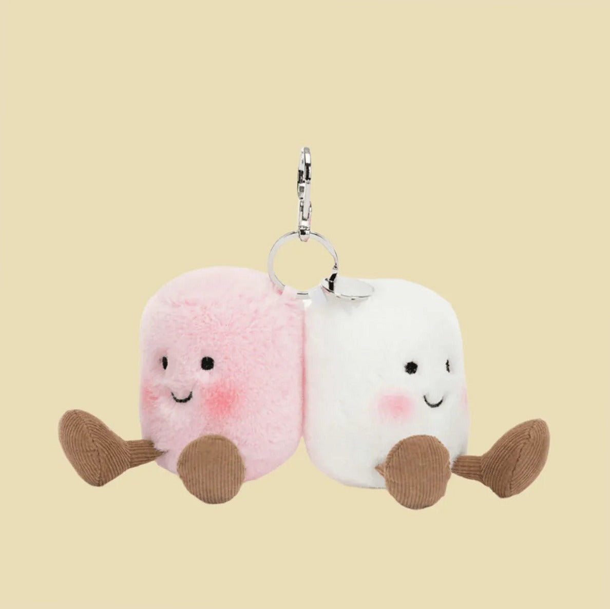 Amuseables Pair of Marshmallows Bag Charm — front view